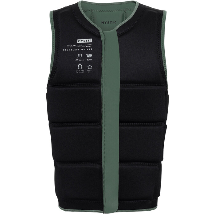 2024 Mystic Mnner Star Front Zip Wake Impact Vest 35005.240245 - Dark Olive